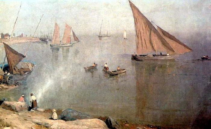Nikolay Nikanorovich Dubovskoy Yachts in a Bay oil painting picture